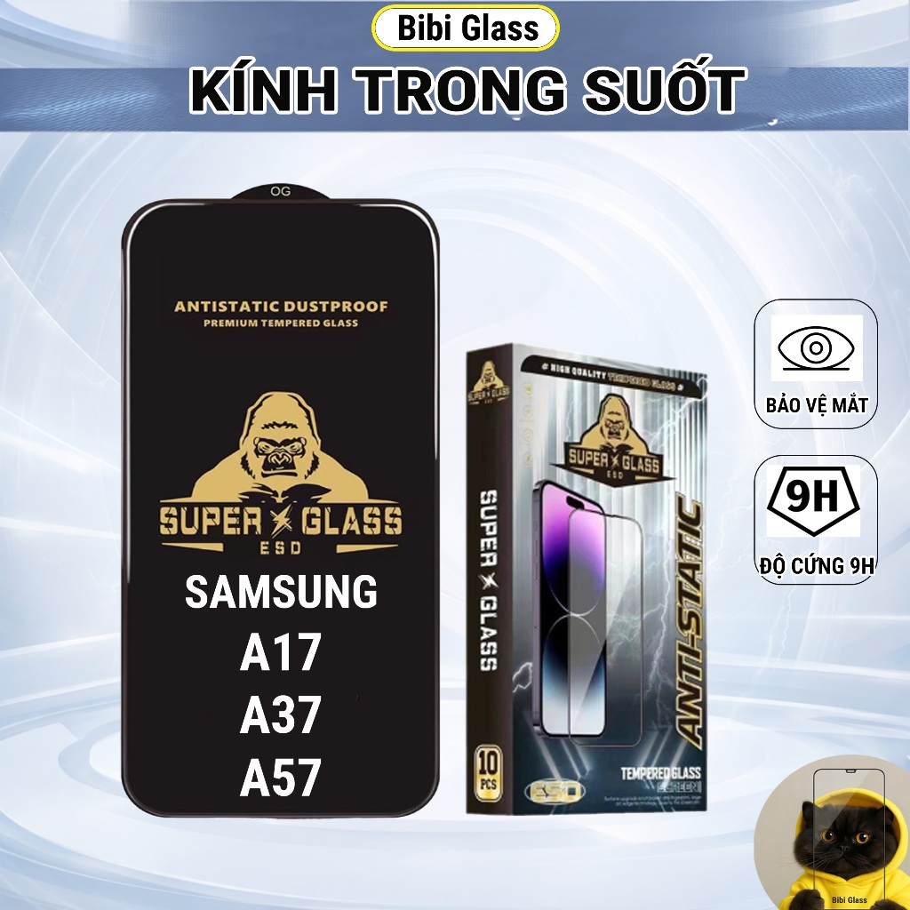 Kính cường lực Samsung A17, A37, A57 cao cấp full màn trong suốt Miếng dán bảo vệ màn hình điện thoại ss bibi