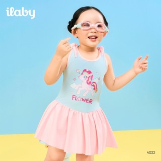[TẶNG TÚI] Đồ bơi bé gái ILABY HCM chất thun lạnh co dãn dáng xòe có quần bảo size từ 10-43kg [4022]