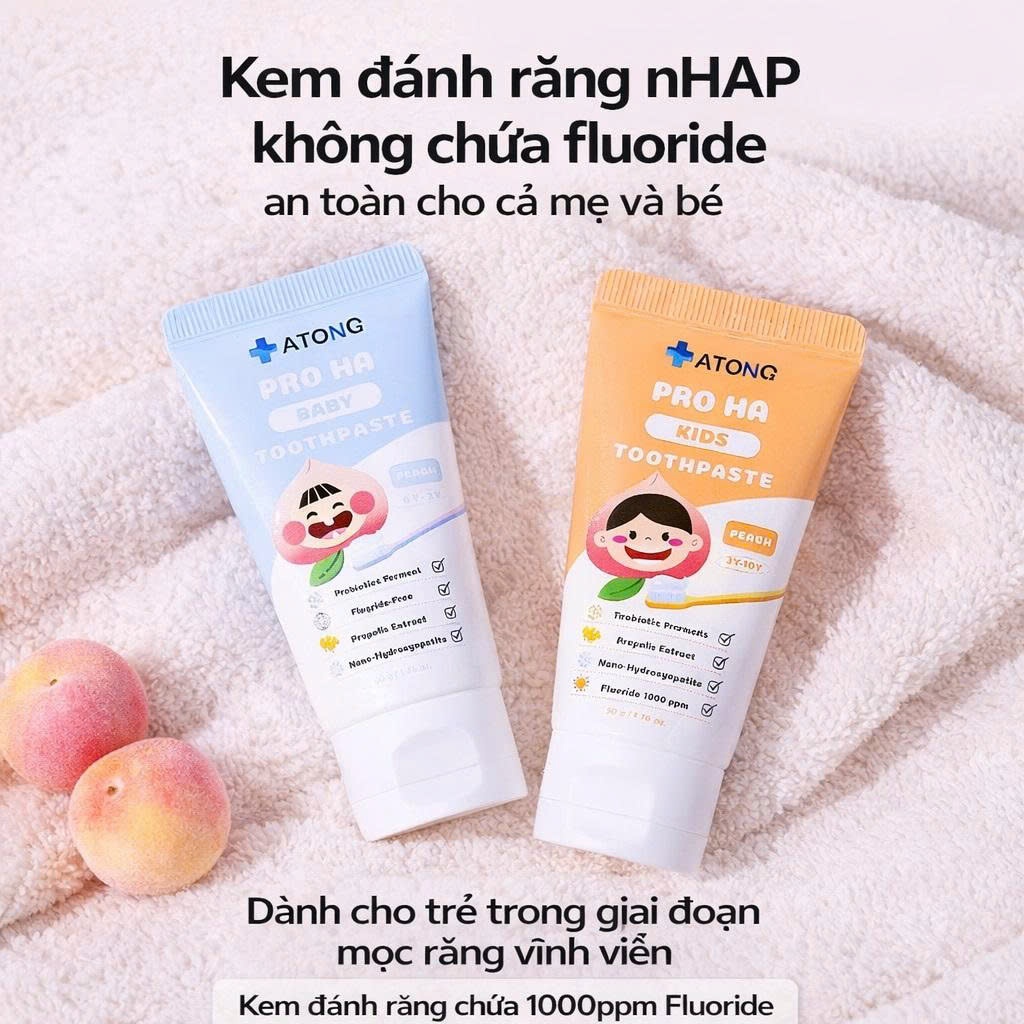 Kem Đánh Răng ATONO2 PRO HA 50g Hỗ Trợ Giảm Sâu Răng Bảo Vệ Men Răng Cho Bé | Babymall & Care