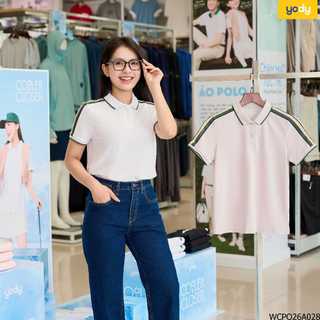 [COOLER & CLOSER]  Áo thun polo nữ tôn dáng YODY phối dệt chống tia UV ít nhăn WCPO26A028