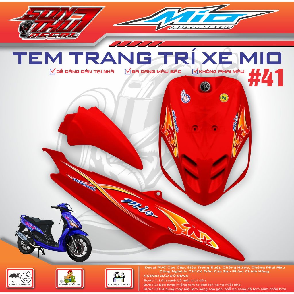 TEM XE MIO SPORT #41 (TEM IN 3 LỚP - SIÊU NÉT - SIÊU ĐẸP - SIÊU CUTE)