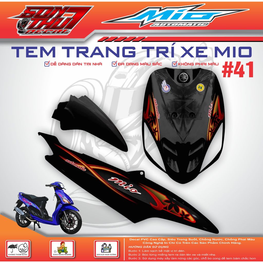 TEM XE MIO SPORT #41 (TEM IN 3 LỚP - SIÊU NÉT - SIÊU ĐẸP - SIÊU CUTE)