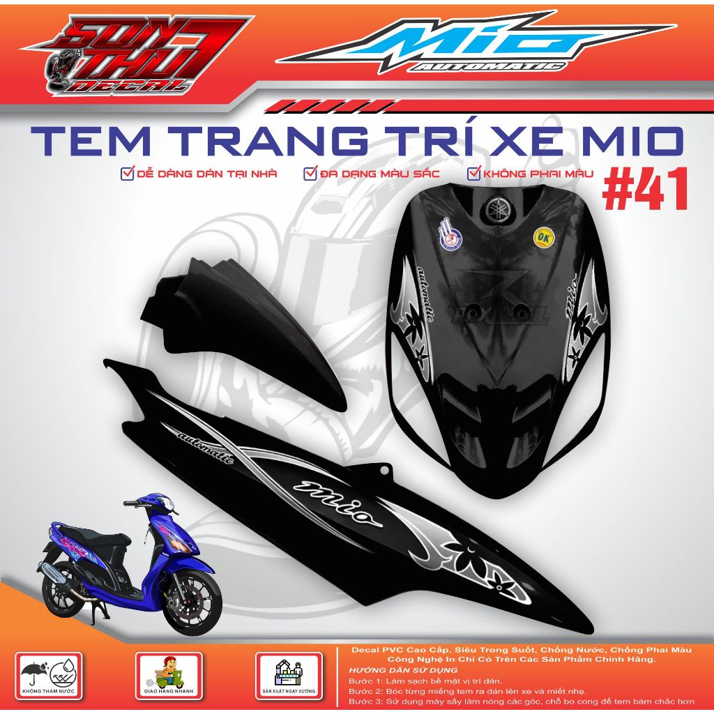 TEM XE MIO SPORT #41 (TEM IN 3 LỚP - SIÊU NÉT - SIÊU ĐẸP - SIÊU CUTE)