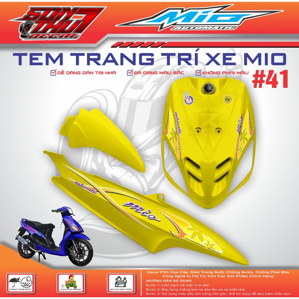 TEM XE MIO SPORT #41 (TEM IN 3 LỚP - SIÊU NÉT - SIÊU ĐẸP - SIÊU CUTE)