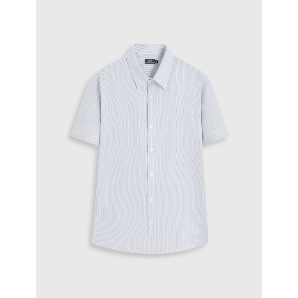 Áo sơ mi nam CANIFA cộc tay cổ bẻ họa tiết kẻ dáng công sở 8TH26S012