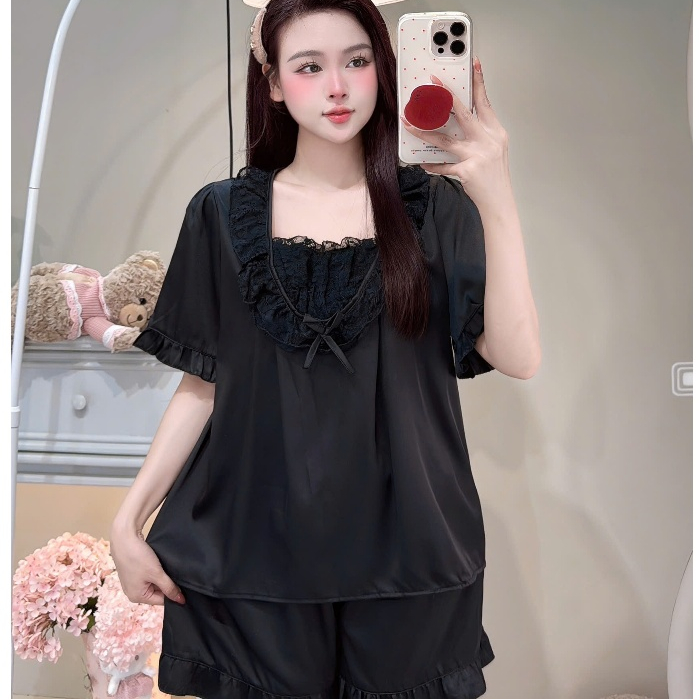 [MẪU HÈ] Bộ Đồ Ngủ Nữ JUSOKA Pijama Lụa Latin Cao Cấp Dễ Thương Thoáng Mát Dành Cho Nữ LT27