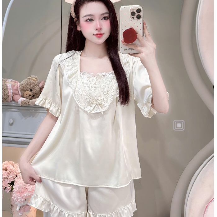 [MẪU HÈ] Bộ Đồ Ngủ Nữ JUSOKA Pijama Lụa Latin Cao Cấp Dễ Thương Thoáng Mát Dành Cho Nữ LT27