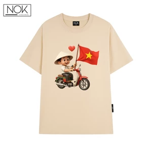 Áo thun cờ đỏ sao vàng Việt Nam,nam nữ cổ tròn form rộng chất cotton cao cấp local brand NOK - N063