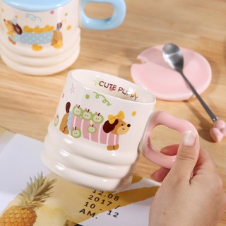 Cốc sứ Cute puppy 250ml ly sứ decor, ly sứ uống nước, cốc uống nước dễ thương
