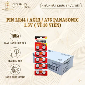 Pin LR44 / AG13 / A76 Panasonic 1.5V Alkaline G13A / SR44 / LR1154 Chính hãng vỉ 10 viên pin cúc áo.