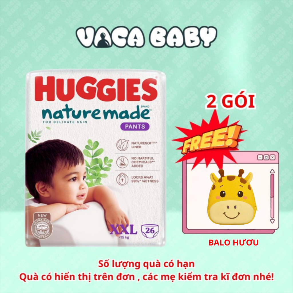 (LIVE) Tã Bỉm Quần Huggies Platinum Nature Made đủ size M58/L44/XL38/XXL26 miếng