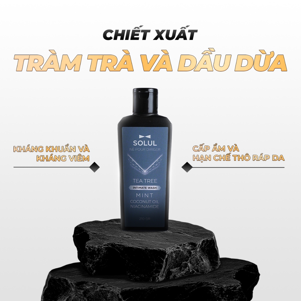 Dung dịch vệ sinh nam giới hương bạc hà SOLUL 210g - Khử mùi, Mát lạnh, Dưỡng ẩm