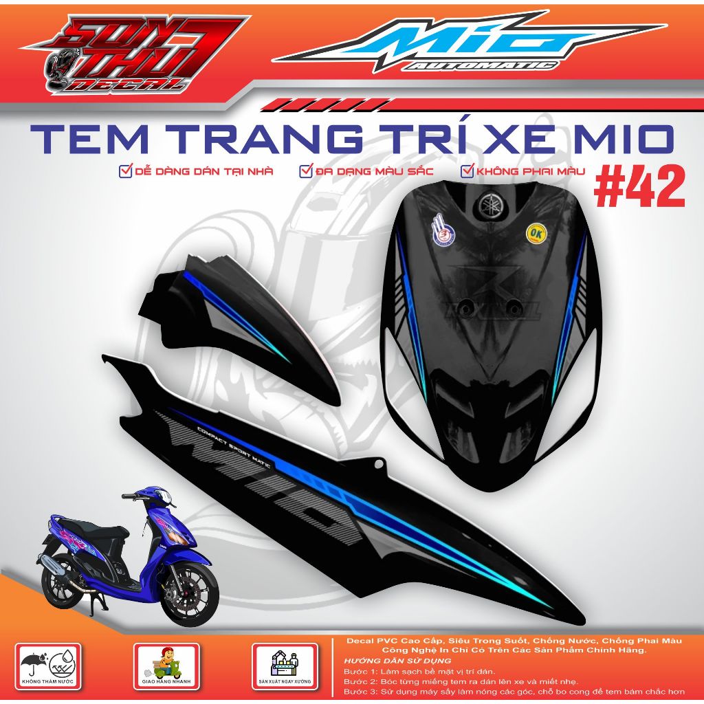 TEM XE MIO SPORT #42 (TEM IN 3 LỚP - SIÊU NÉT - SIÊU ĐẸP - SIÊU CUTE)