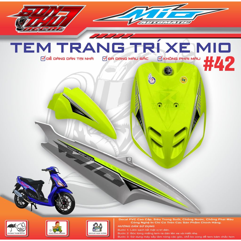 TEM XE MIO SPORT #42 (TEM IN 3 LỚP - SIÊU NÉT - SIÊU ĐẸP - SIÊU CUTE)