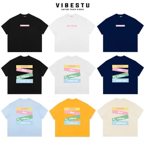 Áo Thun Local Brand VIBESTU " Catch The Vibes With Me " Boxy Form Rộng Unisex 250Gsm Cotton