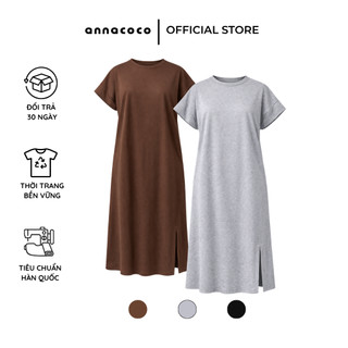 [HỎA TỐC] Đầm Thun Nữ Dáng Suông Tay Ngắn Thiết Kế Basic Xẻ Tà Phong Cách Hàn Quốc - Anna Dress