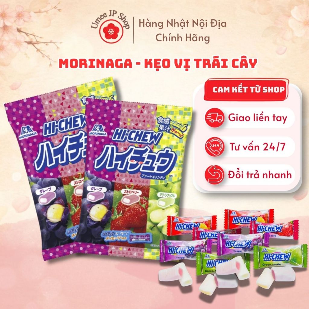 Kẹo mềm Morinaga vị trái cây tổng hợp gói 86g - Dẻo Thơm, Ngọt Thanh - Nhập Khẩu Nhật Bản