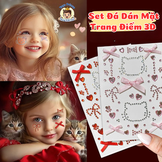 Sticker Trang Trí Đính Đá 3D Lấp Lánh, Hình Dáng Dễ Thương, Phù Hợp Dán Mặt Hoặc Cơ Thể, Tiện Lợi Khi Sử Dụng Và Tháo Gỡ