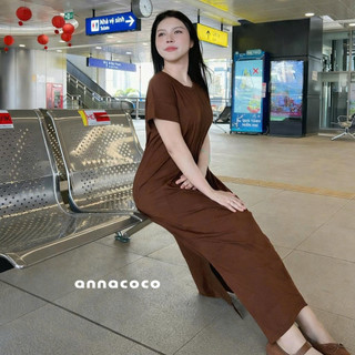 [HỎA TỐC] Đầm Thun Nữ Dáng Suông Tay Ngắn Thiết Kế Basic Xẻ Tà Phong Cách Hàn Quốc - Anna Dress