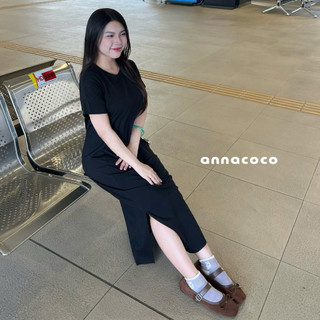 [HỎA TỐC] Đầm Thun Nữ Dáng Suông Tay Ngắn Thiết Kế Basic Xẻ Tà Phong Cách Hàn Quốc - Anna Dress