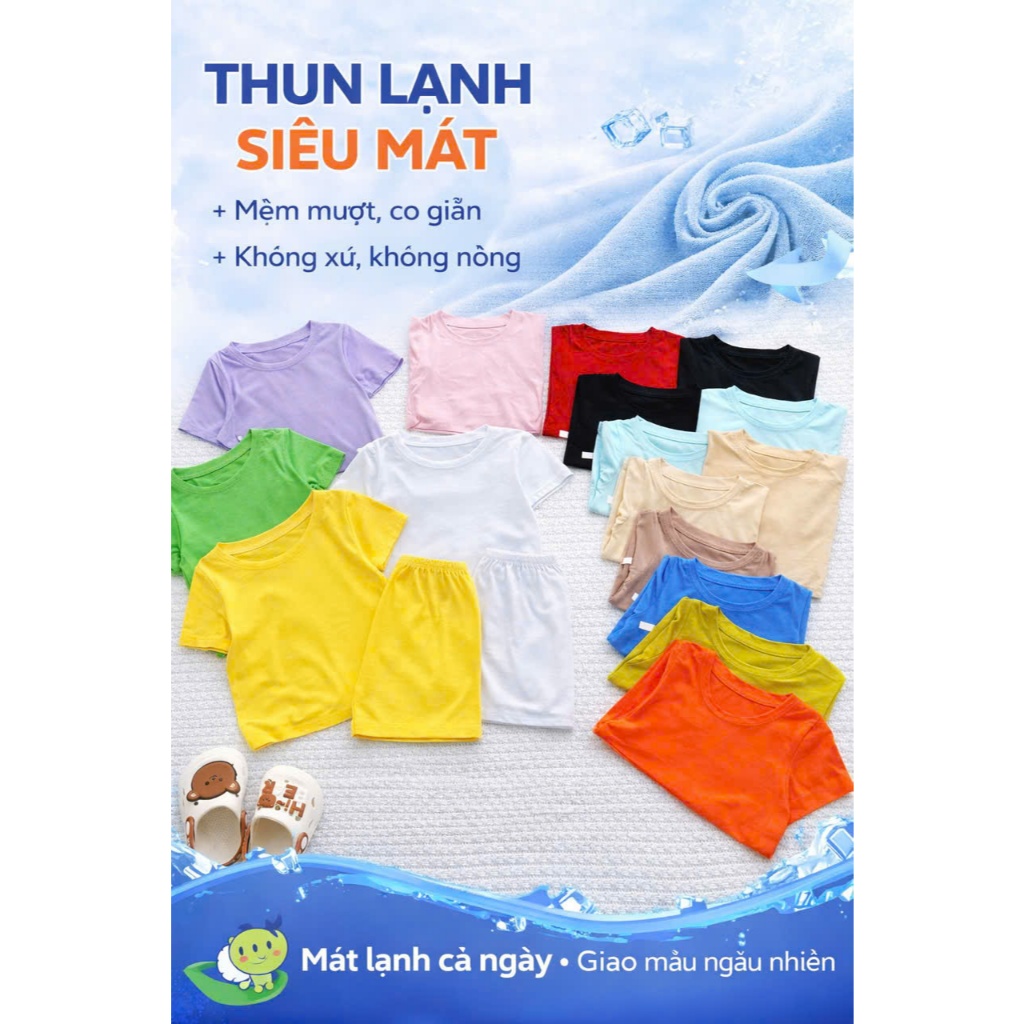 (HOT) COMBO 4 bộ cộc tay thun lạnh mjjnky mon bé trai, gái size 5-27kg