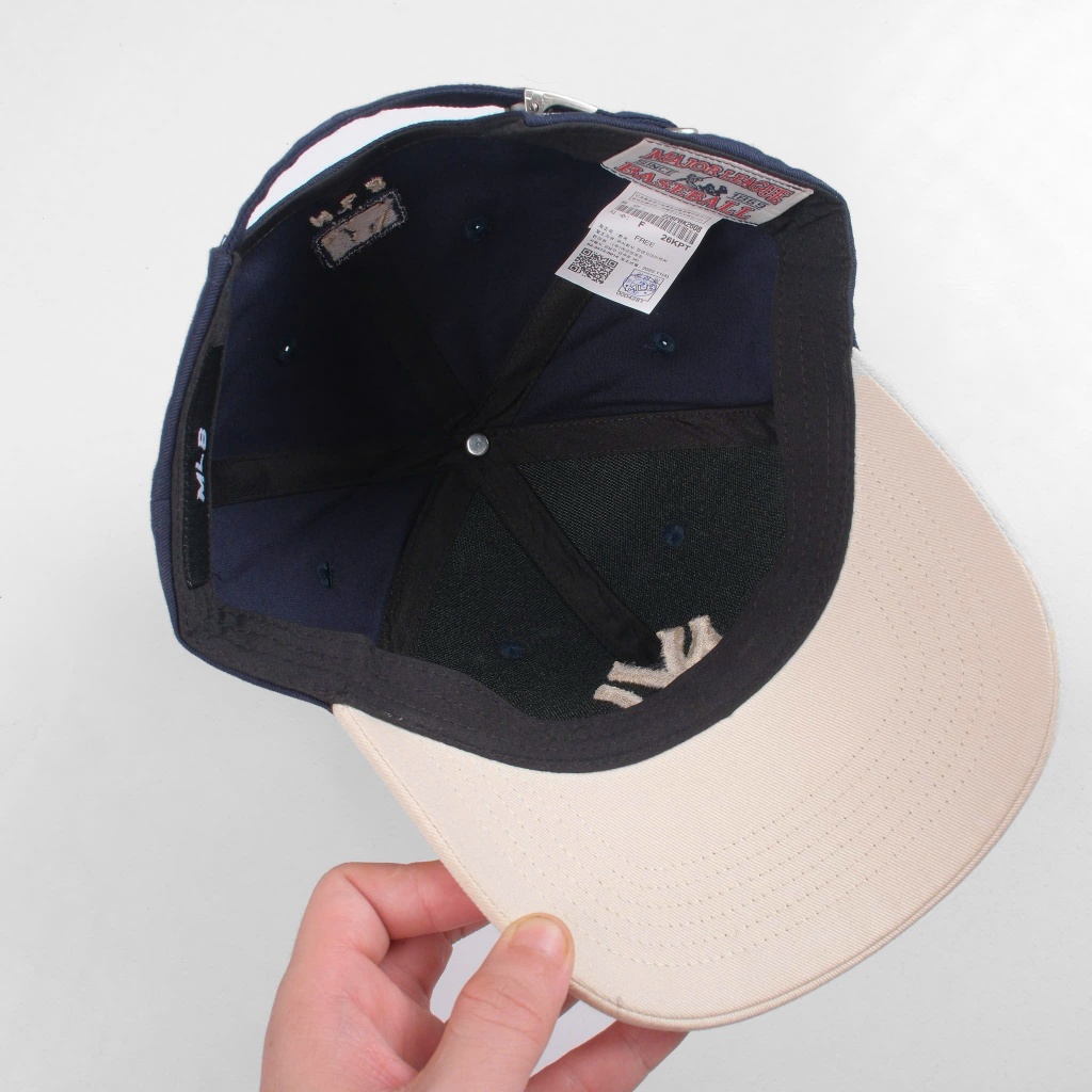 Mũ Nón Lưỡi Trai MLB Meowist logo NY chất liệu vải Kaki Navy Cream , Thời trang, Phong Cách