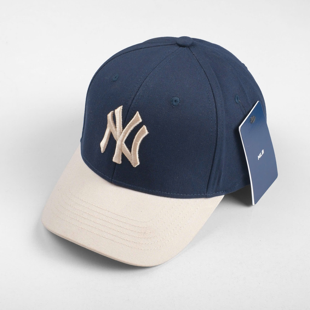Mũ Nón Lưỡi Trai MLB Meowist logo NY chất liệu vải Kaki Navy Cream , Thời trang, Phong Cách