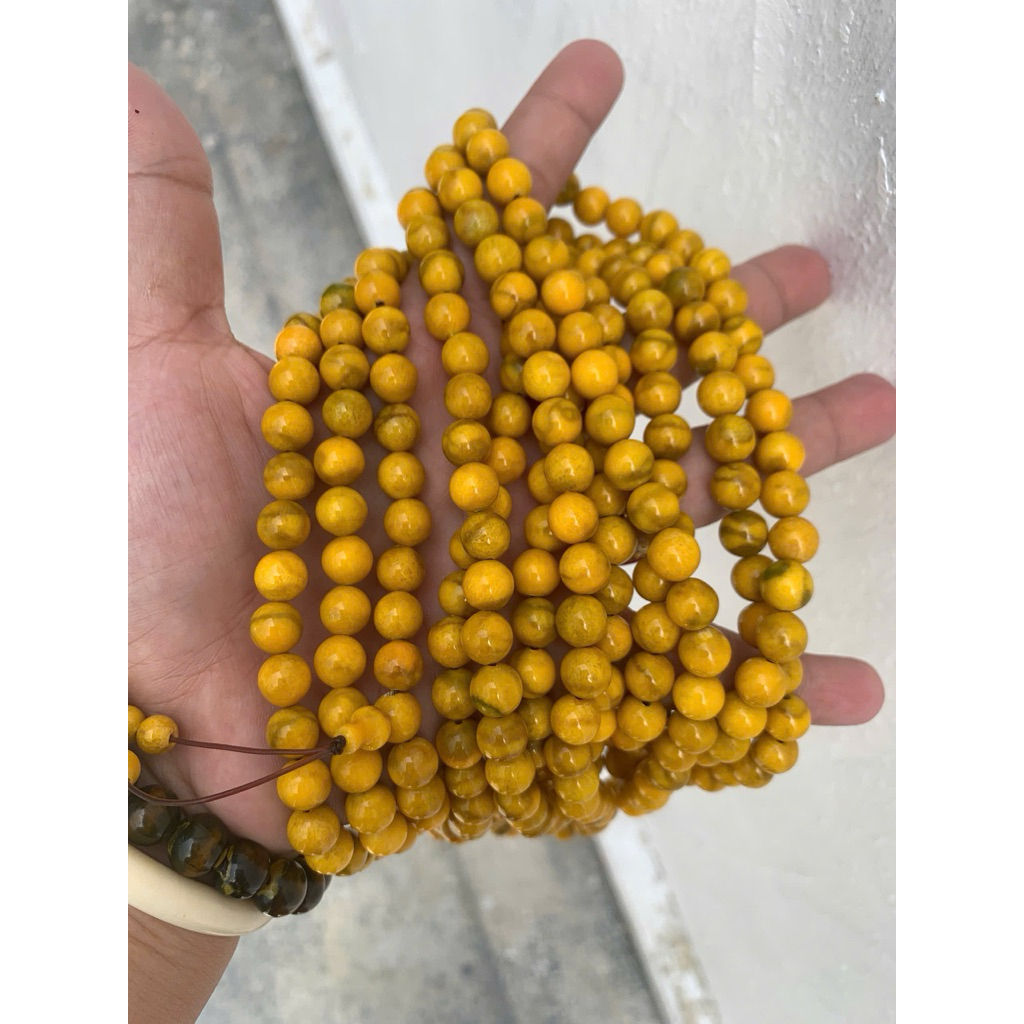 chuỗi 10ly 108 hạt san hô vàng