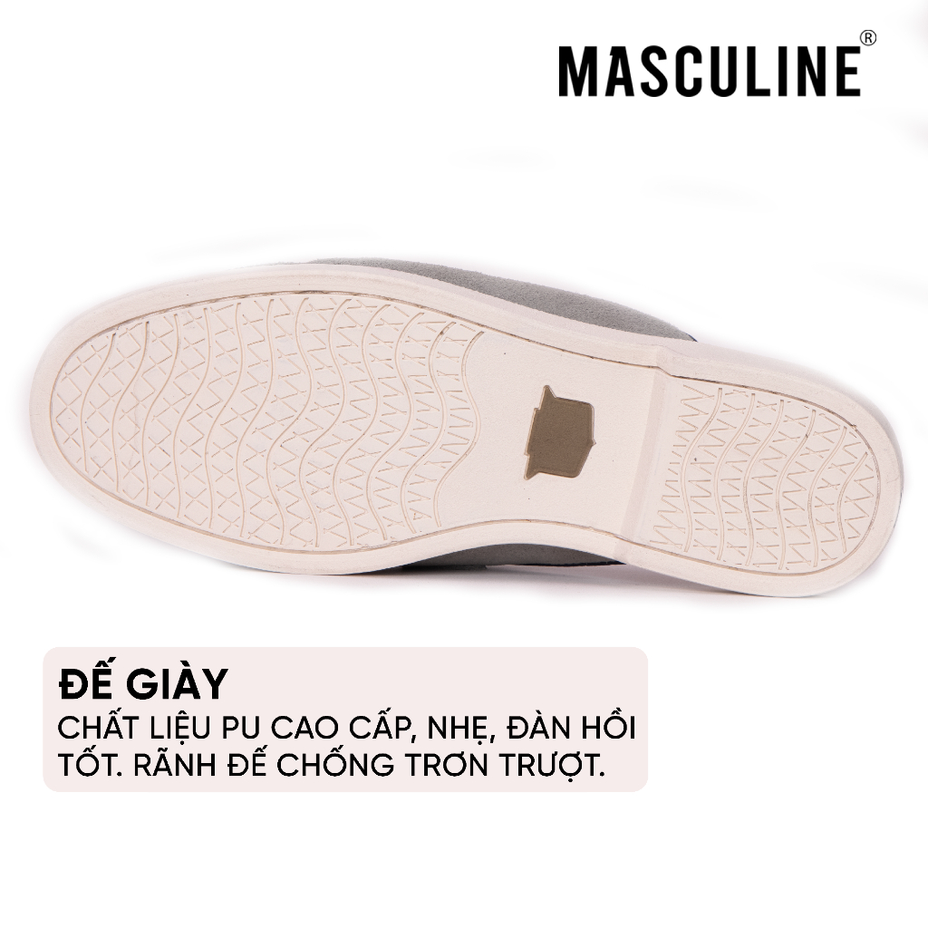 Giày sabo da bò cao cấp nam MASCULINE GST600 - Bề mặt da lộn đế cao su nguyên khối êm nhẹ kiểu dáng trẻ trung