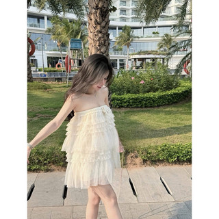 •𝙆𝙞𝙣𝙜𝙨𝙝𝙤𝙥𝙗𝙚𝙖𝙪𝙩𝙮•Váy Quây Ren Tầng Nơ Ngực Tiểu Thư [H02]