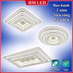 [HM LED] Đèn ốp trần trang trí Pha Lê 3 tầng 60cm cao cấp 3 màu, chỉnh độ sáng + Remote/App điện thoại — ảnh 1
