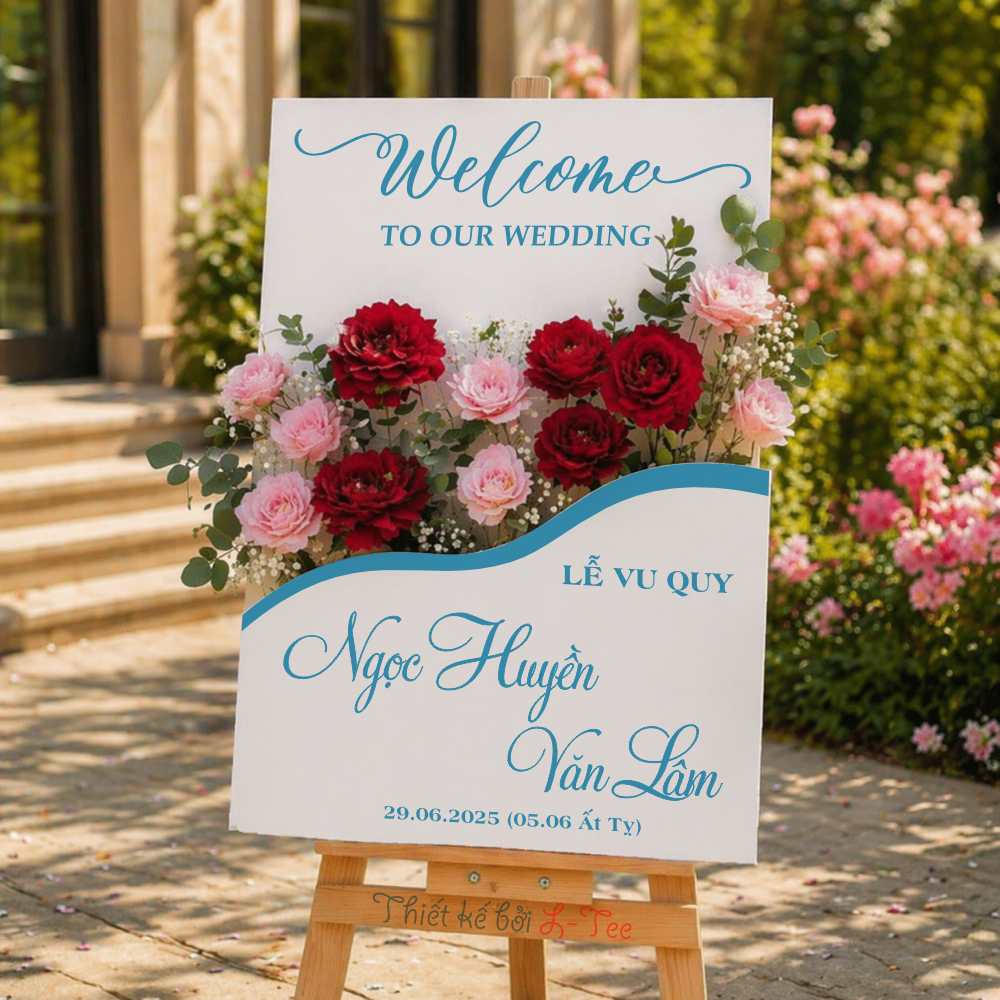Bảng Welcome Đám Cưới In Tên Theo Yêu Cầu Formex Cao Cấp