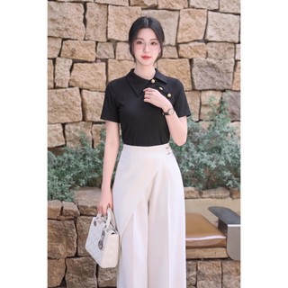 Áo Thun 𝐂𝐂𝐇𝐀𝐓 Dáng Ôm Cổ Lệch Jordan Tay Ngắn Chất Liệu Mềm Mại Co Giãn 16TNC9013OT