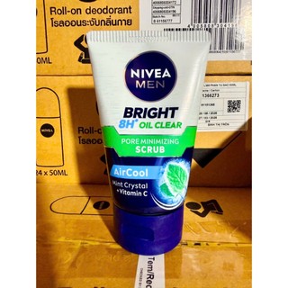 Sữa Rửa Mặt Nivea Men Bright Oil Clear Scrub 100g