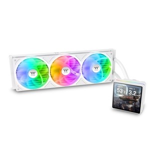 Tản Nhiệt Nước AIO Thermaltake TH360 V3 Ultra ARGB Sync Snow - Trắng Tinh Khôi, Màn Hình LCD 3.95", Quạt Liền Khối