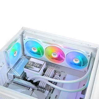 Tản Nhiệt Nước AIO Thermaltake TH360 V3 Ultra ARGB Sync Snow - Trắng Tinh Khôi, Màn Hình LCD 3.95", Quạt Liền Khối