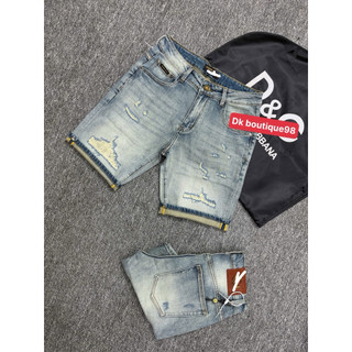 Quần Short Jean xanh Nam Phối Túi Họa Tiết Cao Cấp – Form Slim Fit Trẻ Trung, Chất Denim Mềm Mịn sịn rách có lót