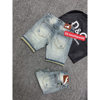 Quần Short Jean xanh Nam Phối Túi Họa Tiết Cao Cấp – Form Slim Fit Trẻ Trung, Chất Denim Mềm Mịn sịn rách có lót