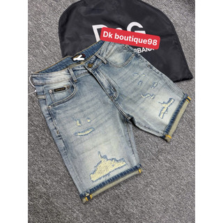 Quần Short Jean xanh Nam Phối Túi Họa Tiết Cao Cấp – Form Slim Fit Trẻ Trung, Chất Denim Mềm Mịn sịn rách có lót