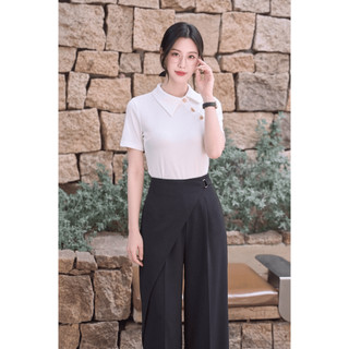 Áo Thun 𝐂𝐂𝐇𝐀𝐓 Dáng Ôm Cổ Lệch Jordan Tay Ngắn Chất Liệu Mềm Mại Co Giãn 16TNC9013OT