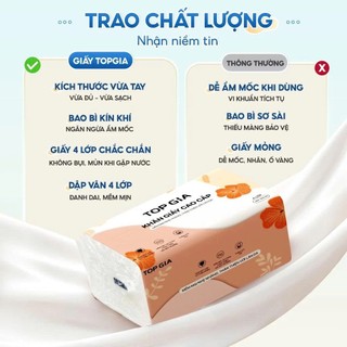 [COMBO GIA ĐÌNH] Thùng 20 gói giấy ăn sắc hạ và thùng 6 bịch khăn ướt Topgia tiện lợi, tiết kiệm
