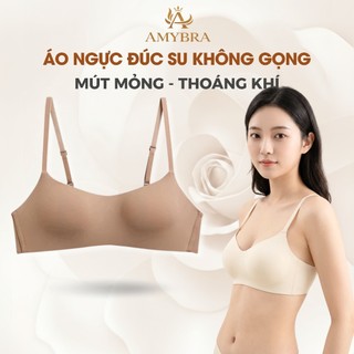 Áo Ngực Không Gọng Đúc Su Mềm Mịn, Áo Lót Nữ Mút Mỏng 2 Nấc Cài AMYBRA A141