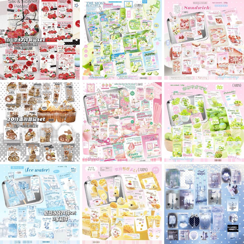 Tổng hợp các set gói đồ, gói card, gói hàng xinh xắn theo màu, corquette, trái cây, dễ thương