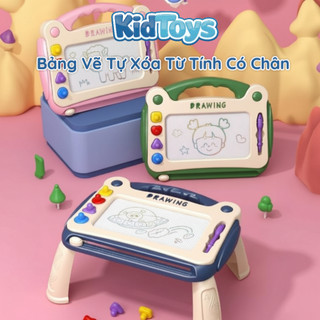Bảng vẽ tự xóa từ tính KidToys có chân – bảng tập vẽ nhiều màu cho bé