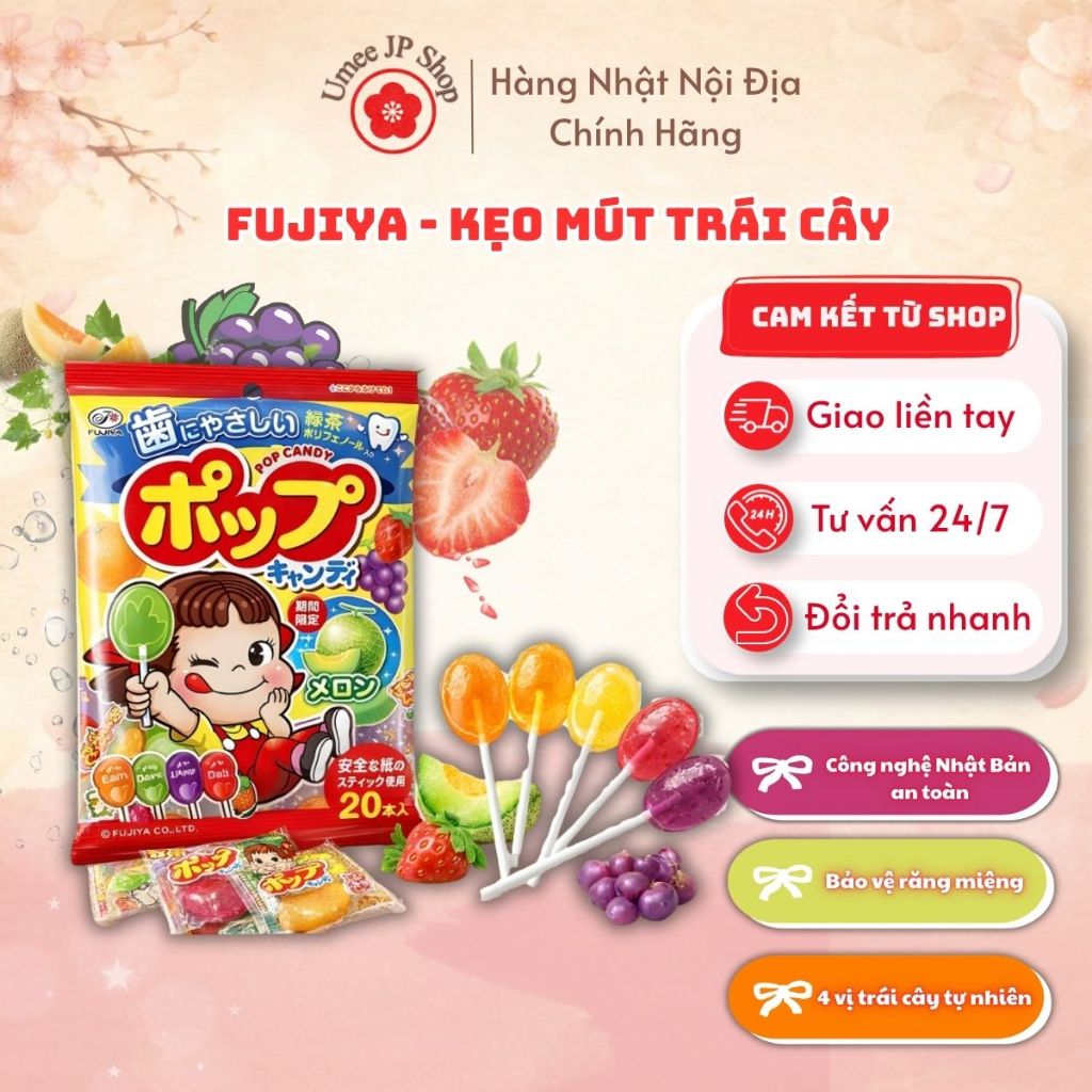 Kẹo mút trái cây FUJIYA Nhật Bản gói 128g - Nhập Khẩu Nhật Bản