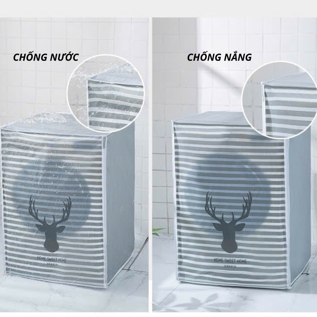 Bọc Máy Giặt Cửa Ngang Cửa Trên Chống Bụi Chống Nước Loại Dày , Áo Trùm Máy Giặt Che Phủ Kín Thân