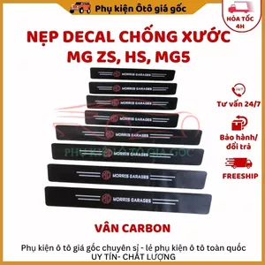Nẹp Decal dán chống xước, ốp bậc cửa, nẹp chân, trầy cốp xe MG ZS, HS, MG5-Mẫu vân cacbon