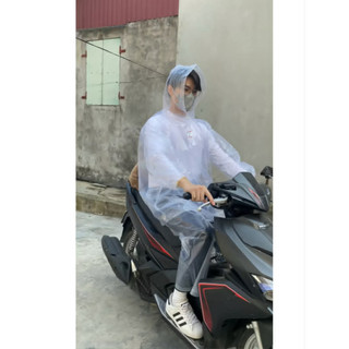 2 bộ áo mưa trắng trong siêu nhẹ,áo mưa bộ màu trắng