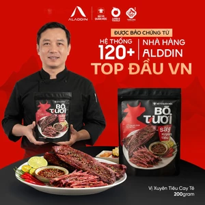 Bò Tươi Sấy Xuyên Tiêu Aladdin 200g - Sợi Bò Dai Mềm, Vị Cay Tê Tứ Xuyên