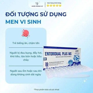 [🔥CHÍNH HÃNG] Men Vi Sinh ENTORIDUAL PLUS MS Giúp Tăng Cường Hệ Vi Sinh Đường Ruột Hộp 20 ống